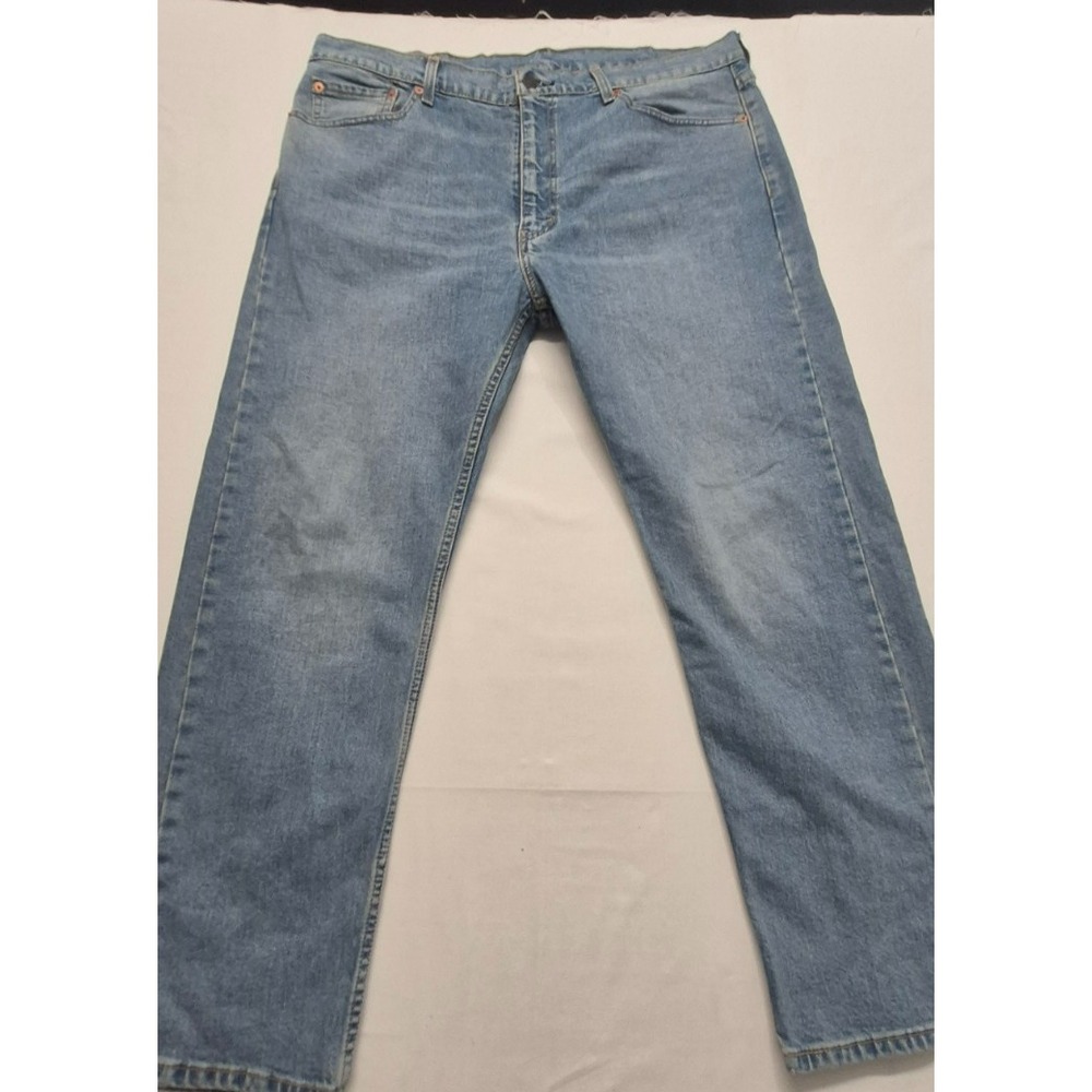 Levi's 505 men's light wash straight leg denim blue jeans sz. 40x30